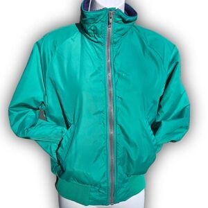 Women's Vintage Green Lightweight Fleece Lined Puffer Jacket - Zip Front